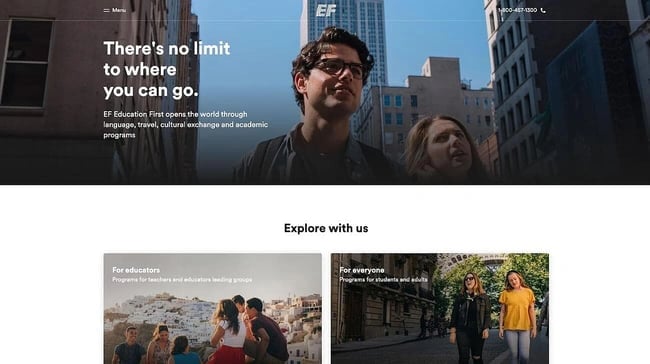 EF Educations cms platforms example