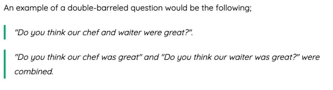nonresponse bias, example of Double-barrel-question