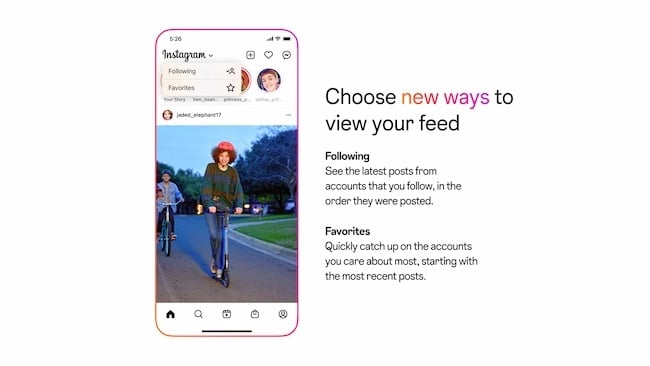 Instagram features that can impact the best time to post: Following and Favorites