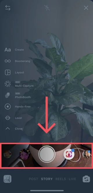 Filter options within Instagram Stories