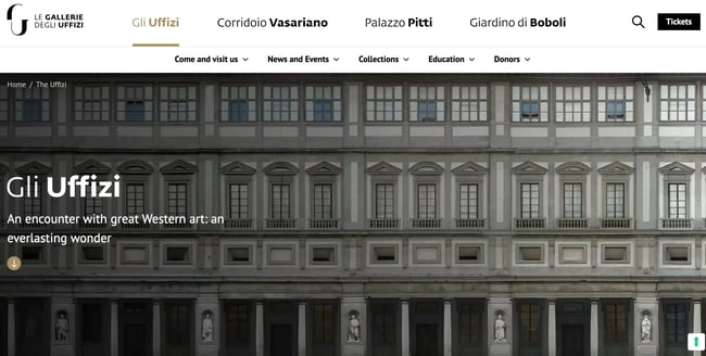 artistic web design: ufizzi gallery