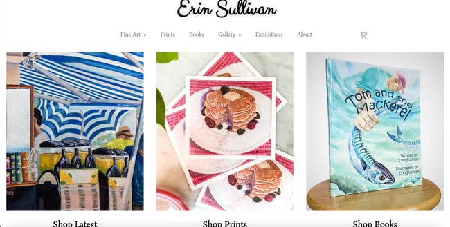 artistic web design: Erin Sullivan Studios 